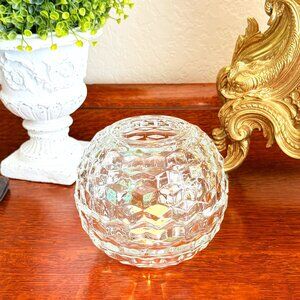 Vintage HOMCO iridescent glass Fairy Lamp Cubist Geometric Style